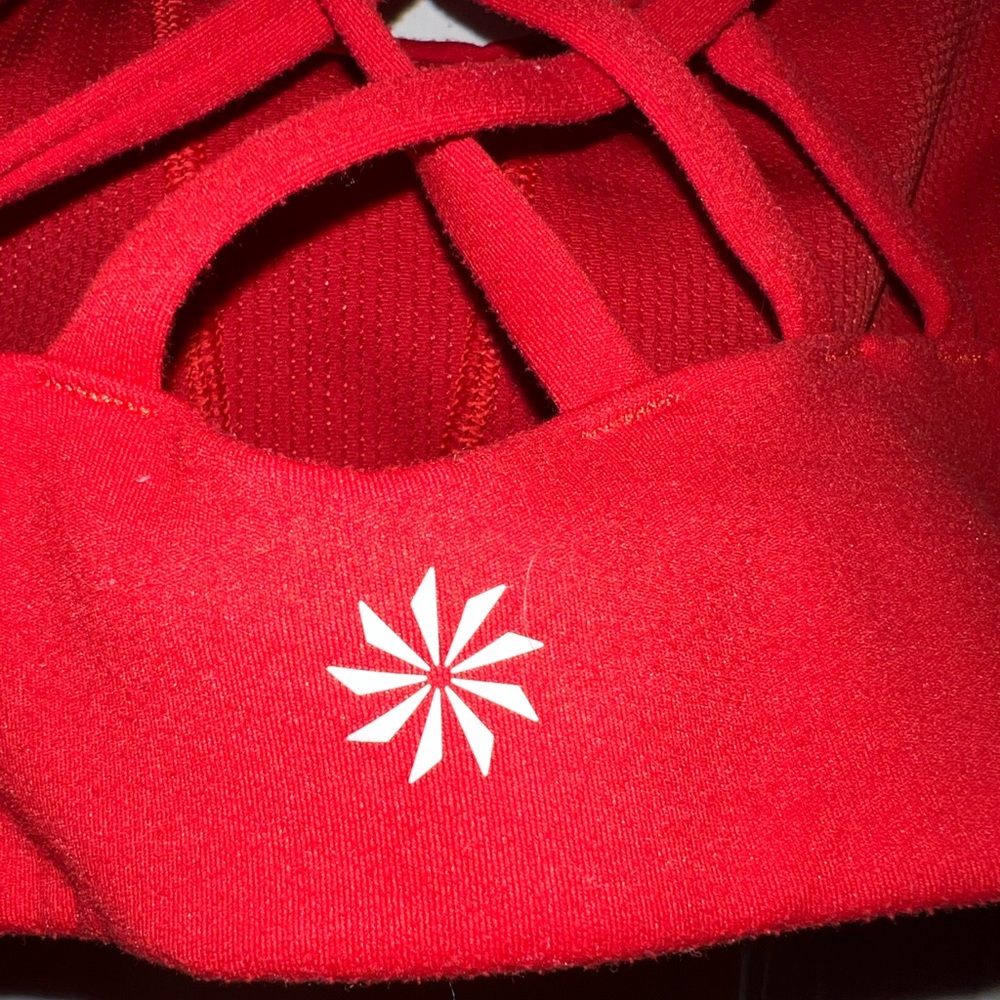Athleta Fully Focused Bright Red Strappy Sports Bra - Picture 3 of 5